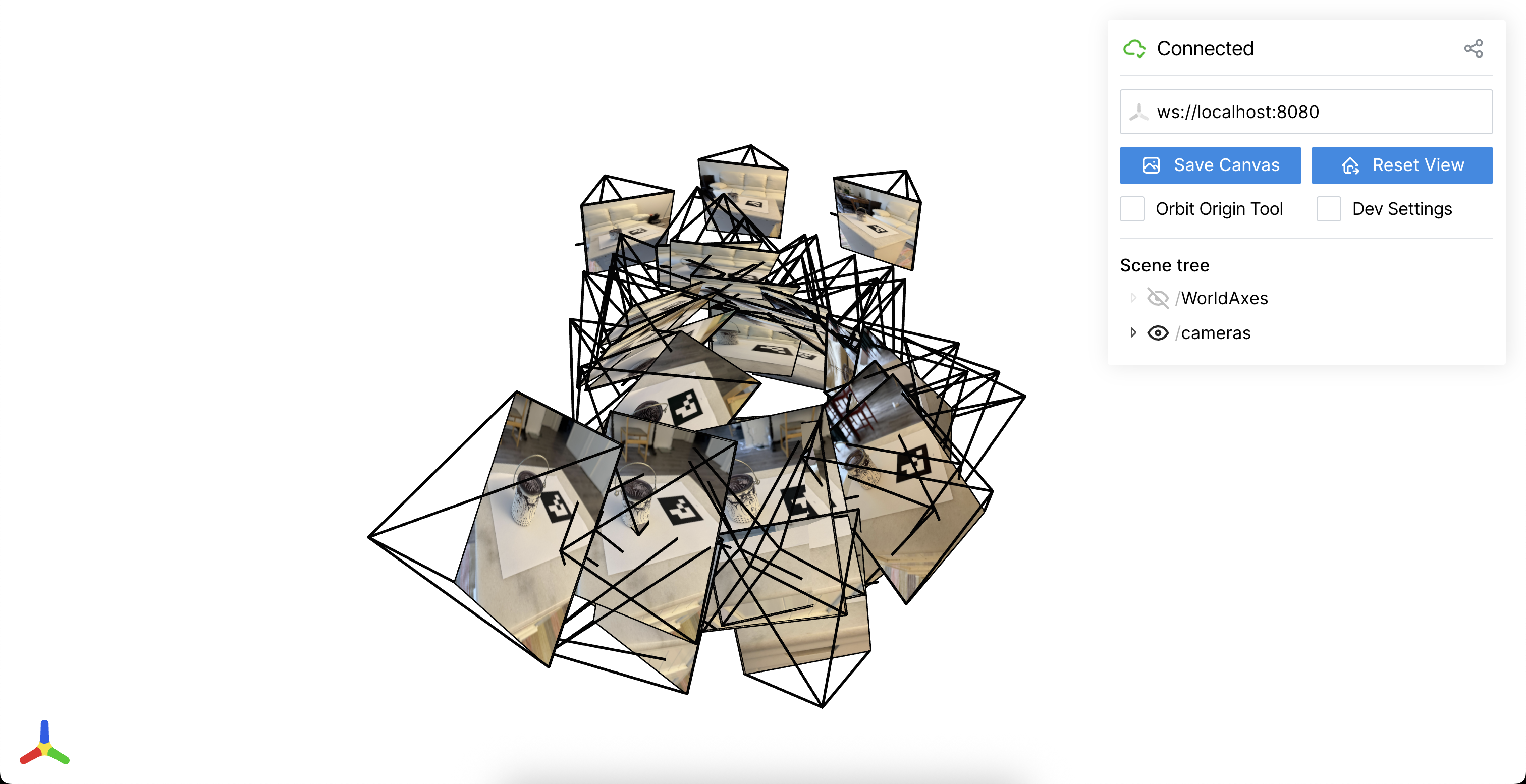 Camera frustums view 1