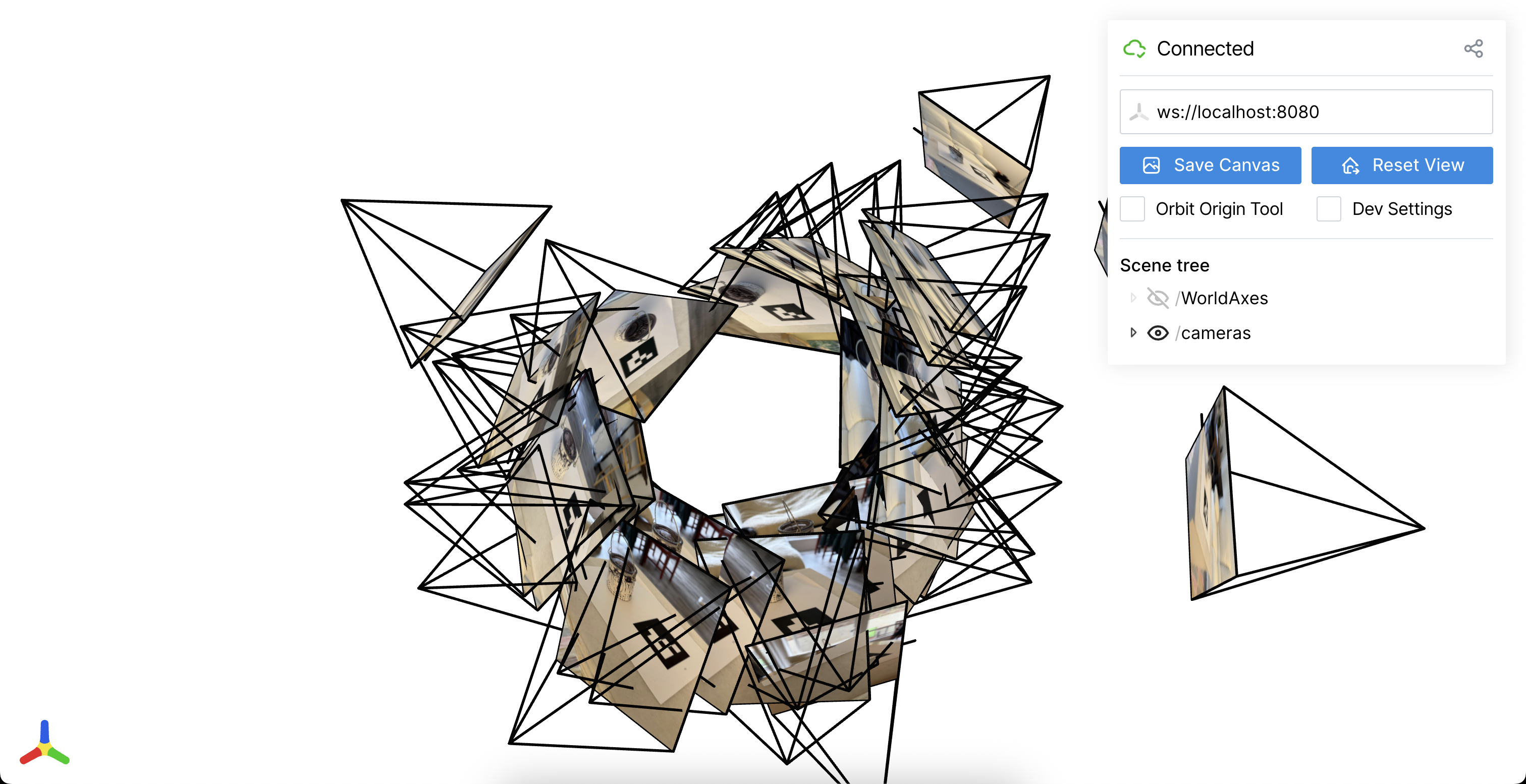 Camera frustums view 2